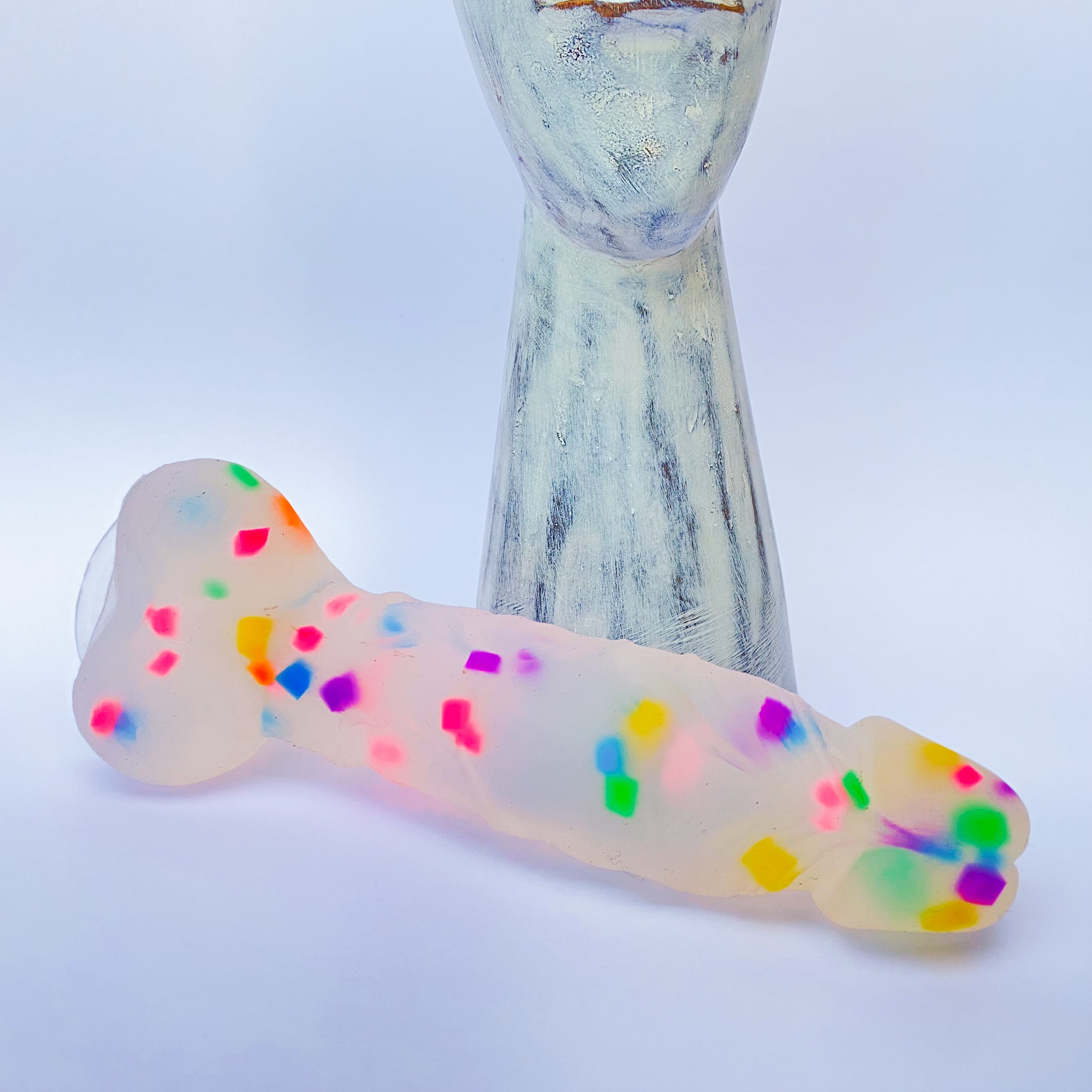 Rainbow Confetti Silicone Dildo