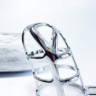 Webbed Up Metal Chastity cock cage