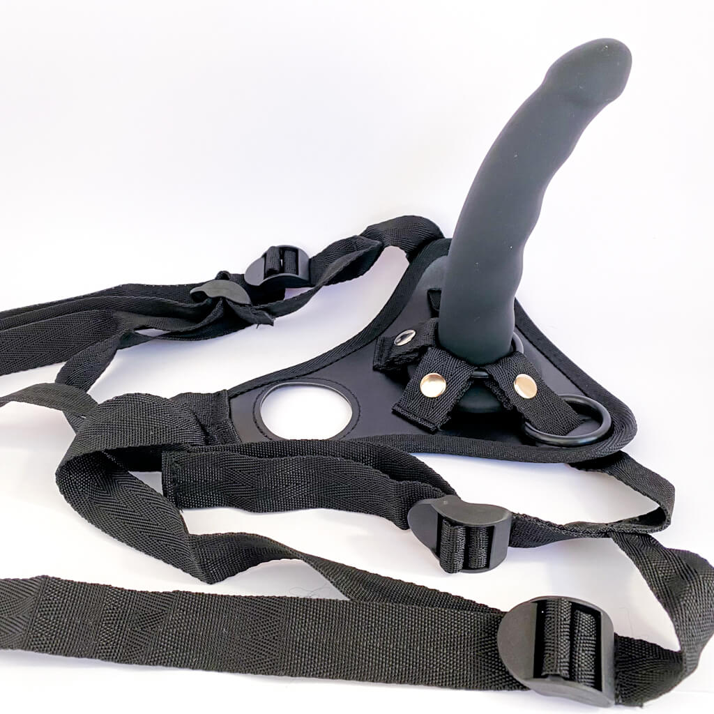 Single Strap-On Silicone Curved Dildo