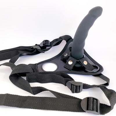 Single Strap-On Silicone Curved Dildo - 4Play Essentials