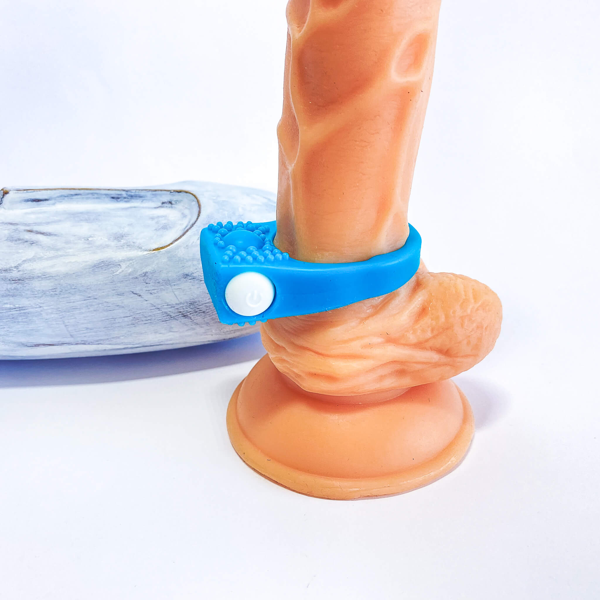blue silicone vibrating cock ring
