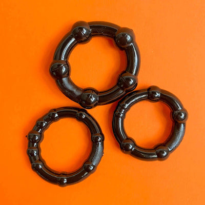 Stay Hard Delayed Ejaculation Cock Ring Set - 3 Pieces
