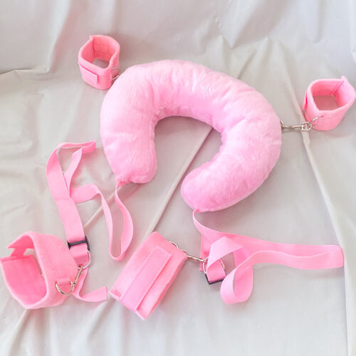 cushioned wrist and ankle cuffs pink