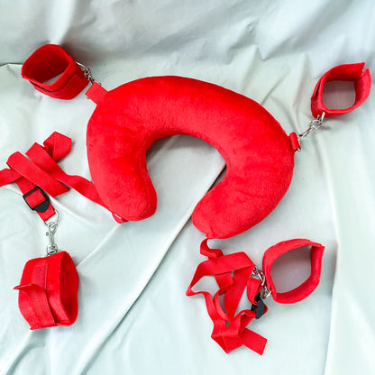 cushioned wrist and ankle cuffs red