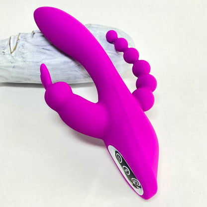 Oley Curved Triple Rabbit Vibrator