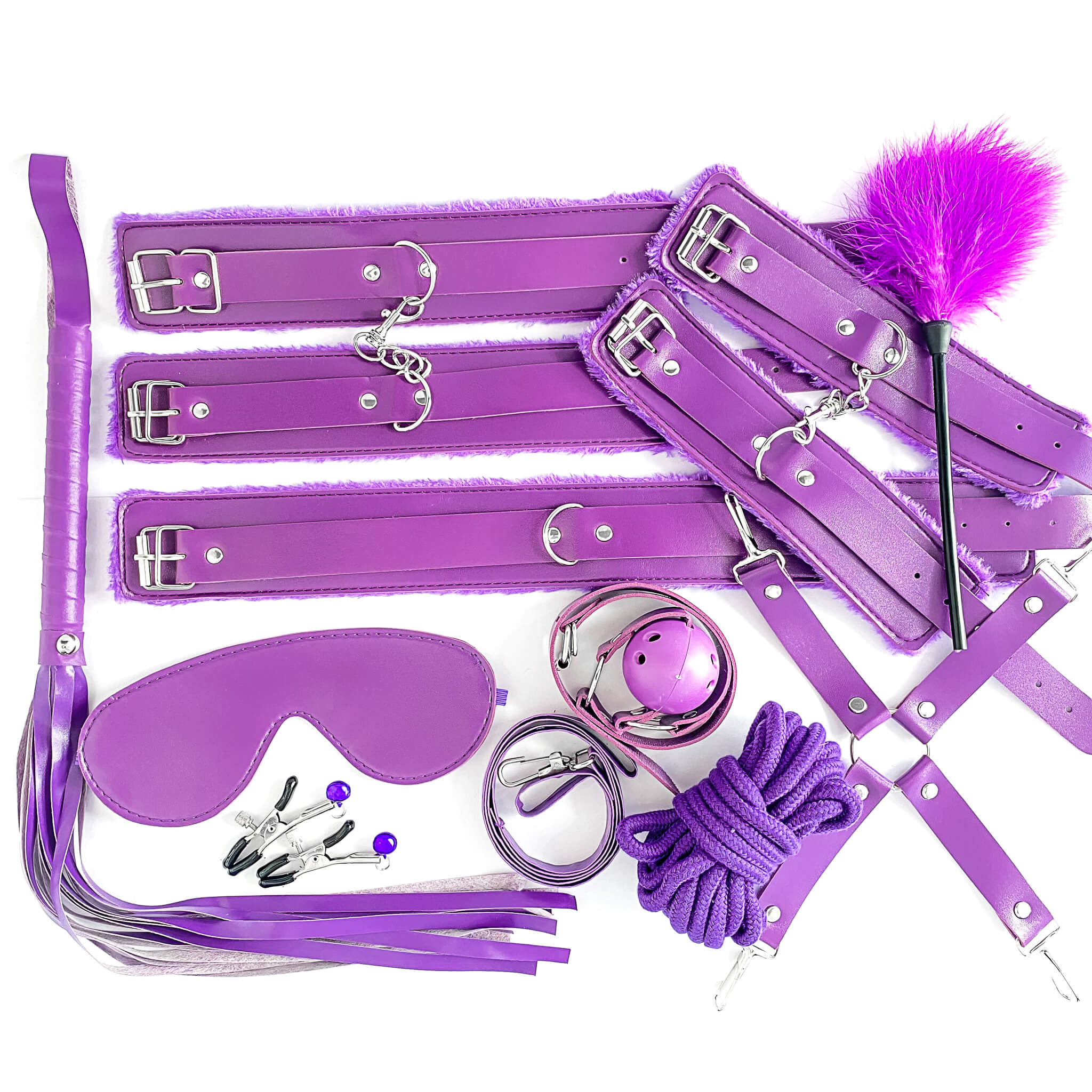 leather bondage kit purple