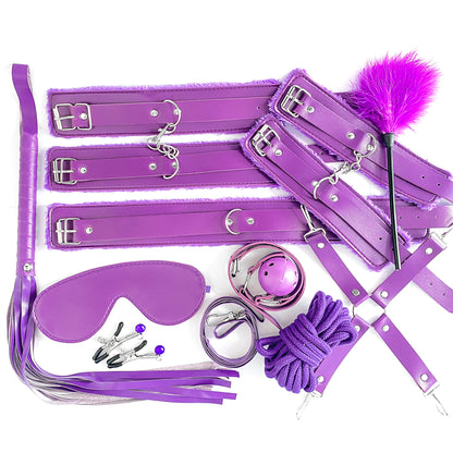 leather bondage kit purple