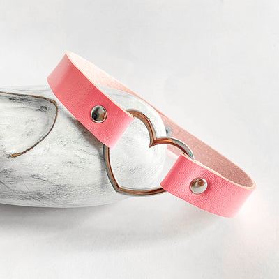 pink Heart Choker Collar