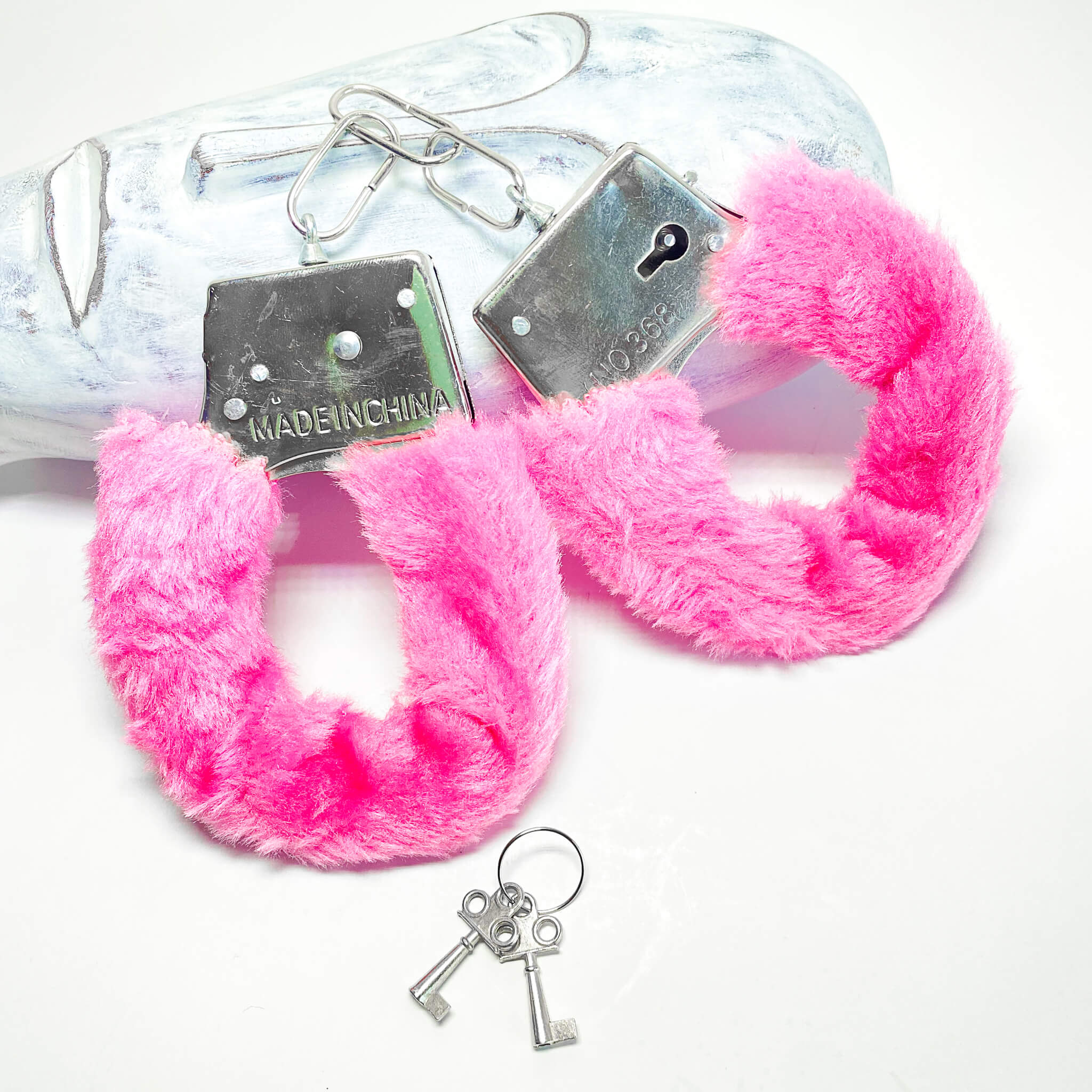 pink fluffy handcuffs