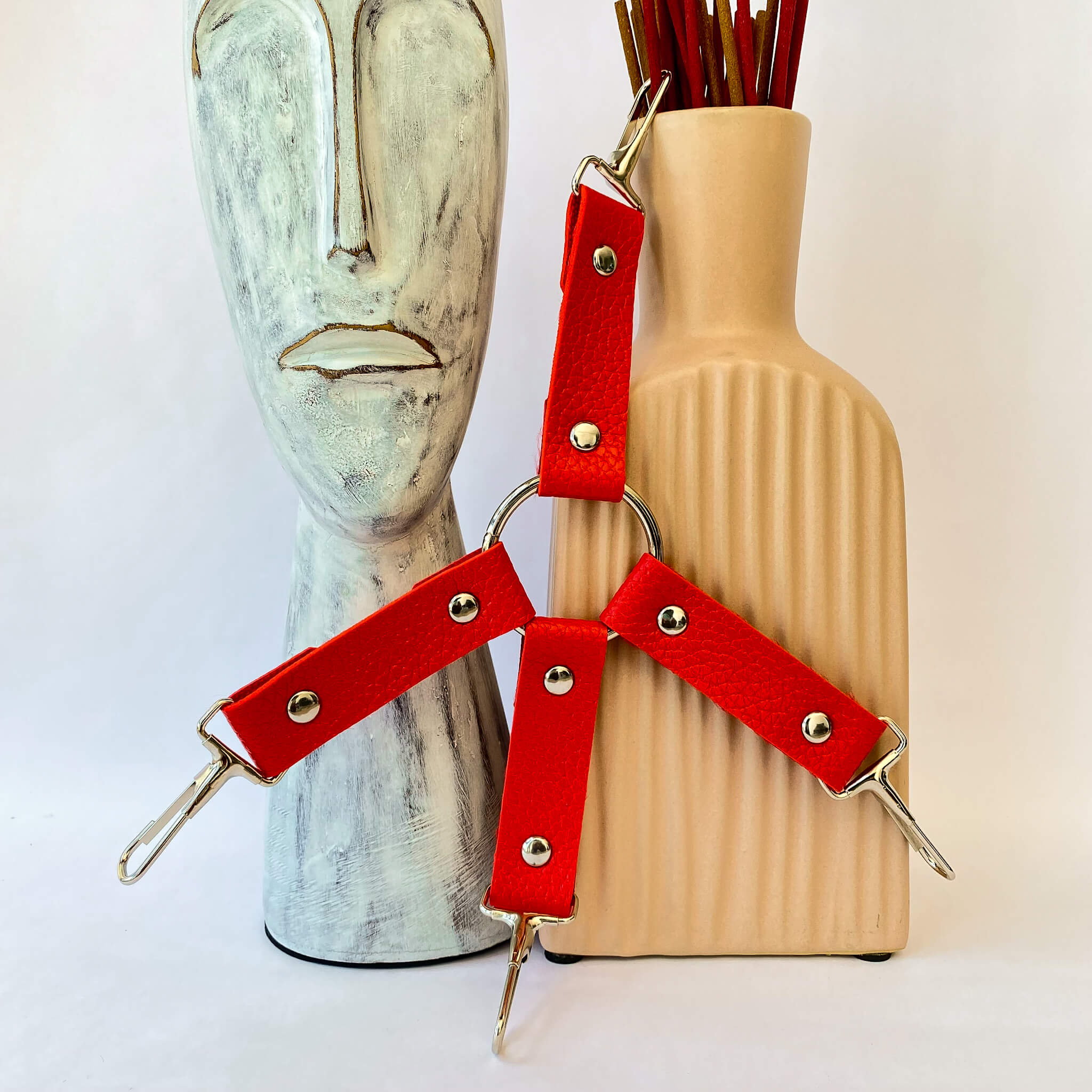 red cross body tie