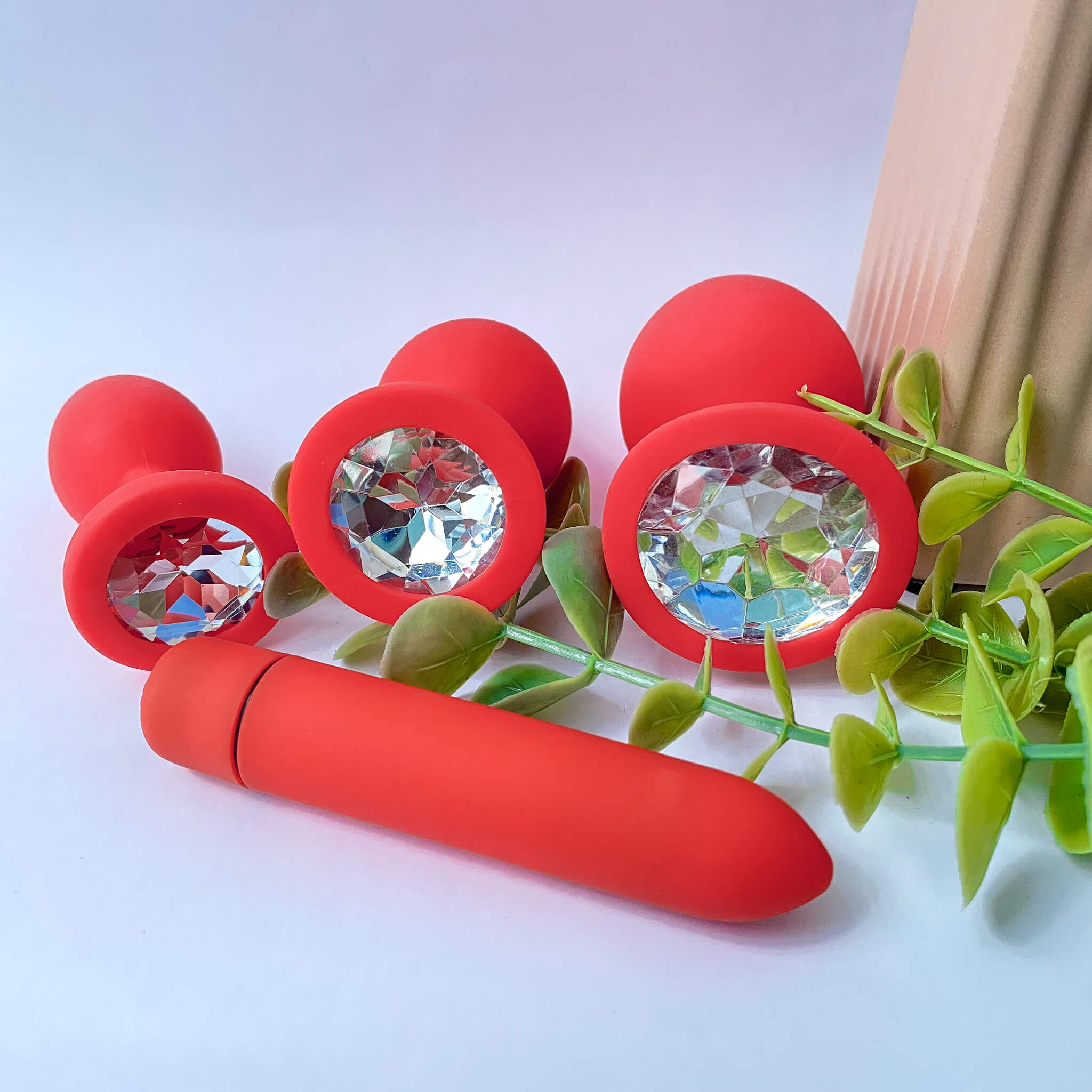 Silicone Butt Plugs & Vibrating Bullet Set