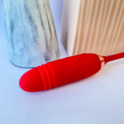 2-in-1 Thrusting Rose Vibrator
