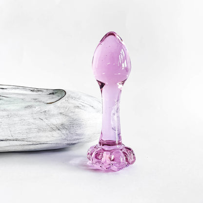 rose glass butt plug