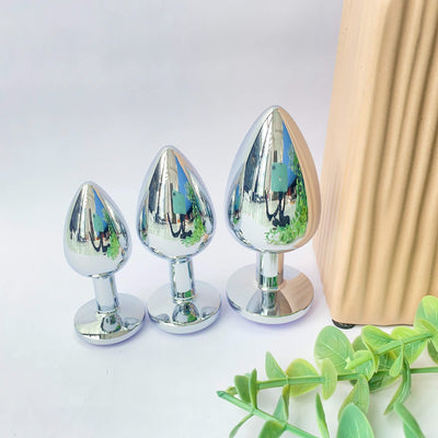 Purple Metal Anal Butt Plug 3 Piece Set - 4Play Essentials